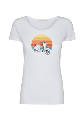 White: Lässiges T-Shirt aus Bio-Baumwolle für Damen [9757]