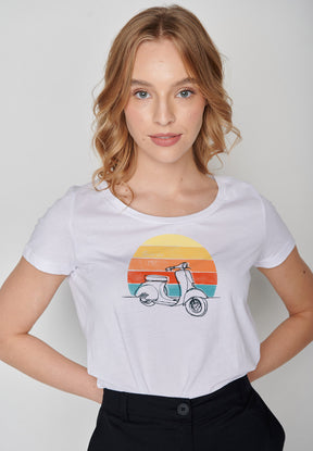 White: Lässiges T-Shirt aus Bio-Baumwolle für Damen [9758]