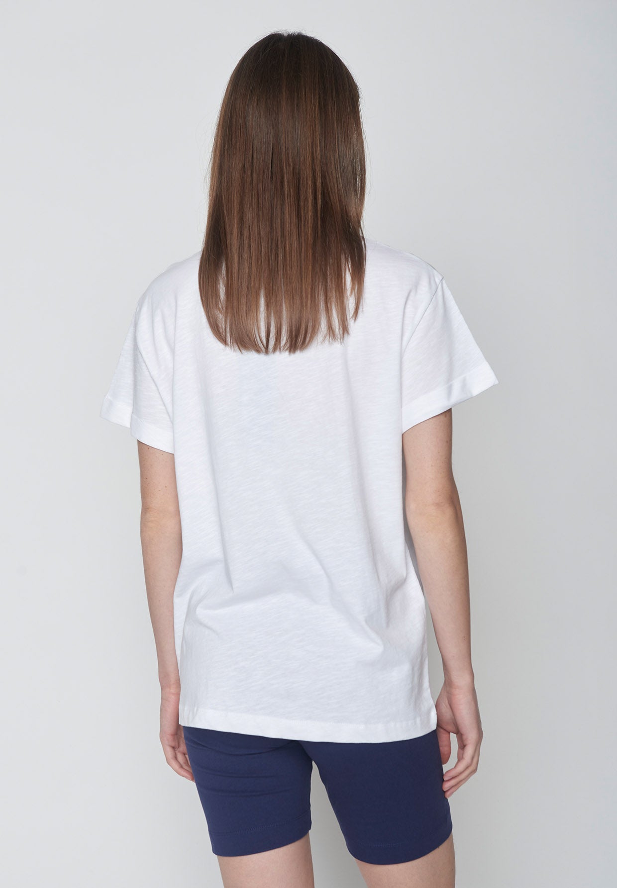 White: Lässiges T-Shirt aus Bio-Baumwolle für Damen [9832]