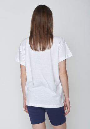 White: Lässiges T-Shirt aus Bio-Baumwolle für Damen [9832]