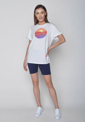 White: Lässiges T-Shirt aus Bio-Baumwolle für Damen [9834]