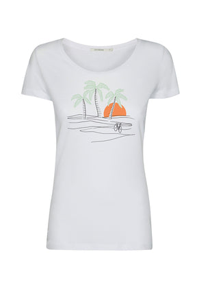 White: Sportliches T-Shirt aus Bio-Baumwolle für Damen [9909]
