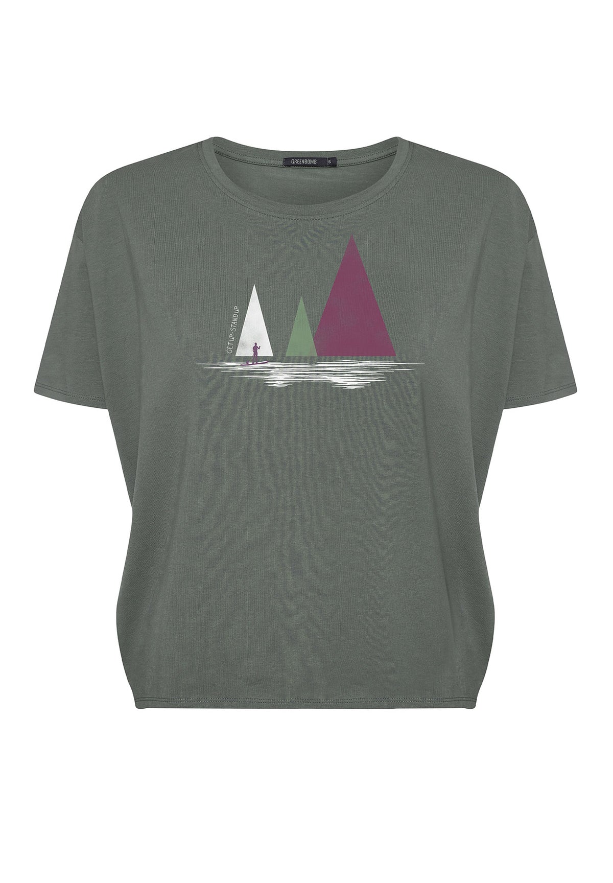 Olive: Lässiges T-Shirt aus Bio-Baumwoll-Mix für Damen [9928]