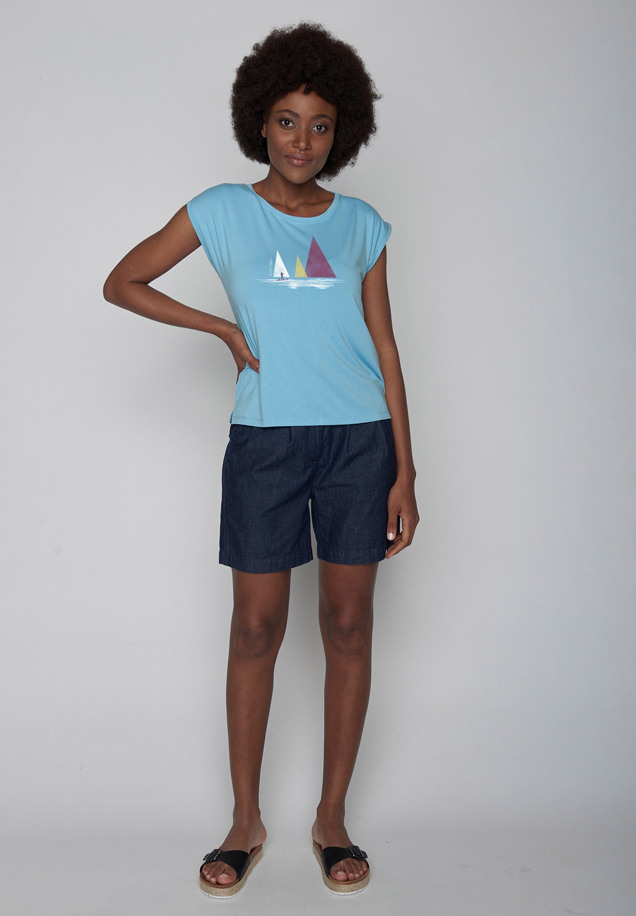 Sea Water: Lässiges Shirt aus LENZING™ TENCEL™ Mix für Damen [9941]