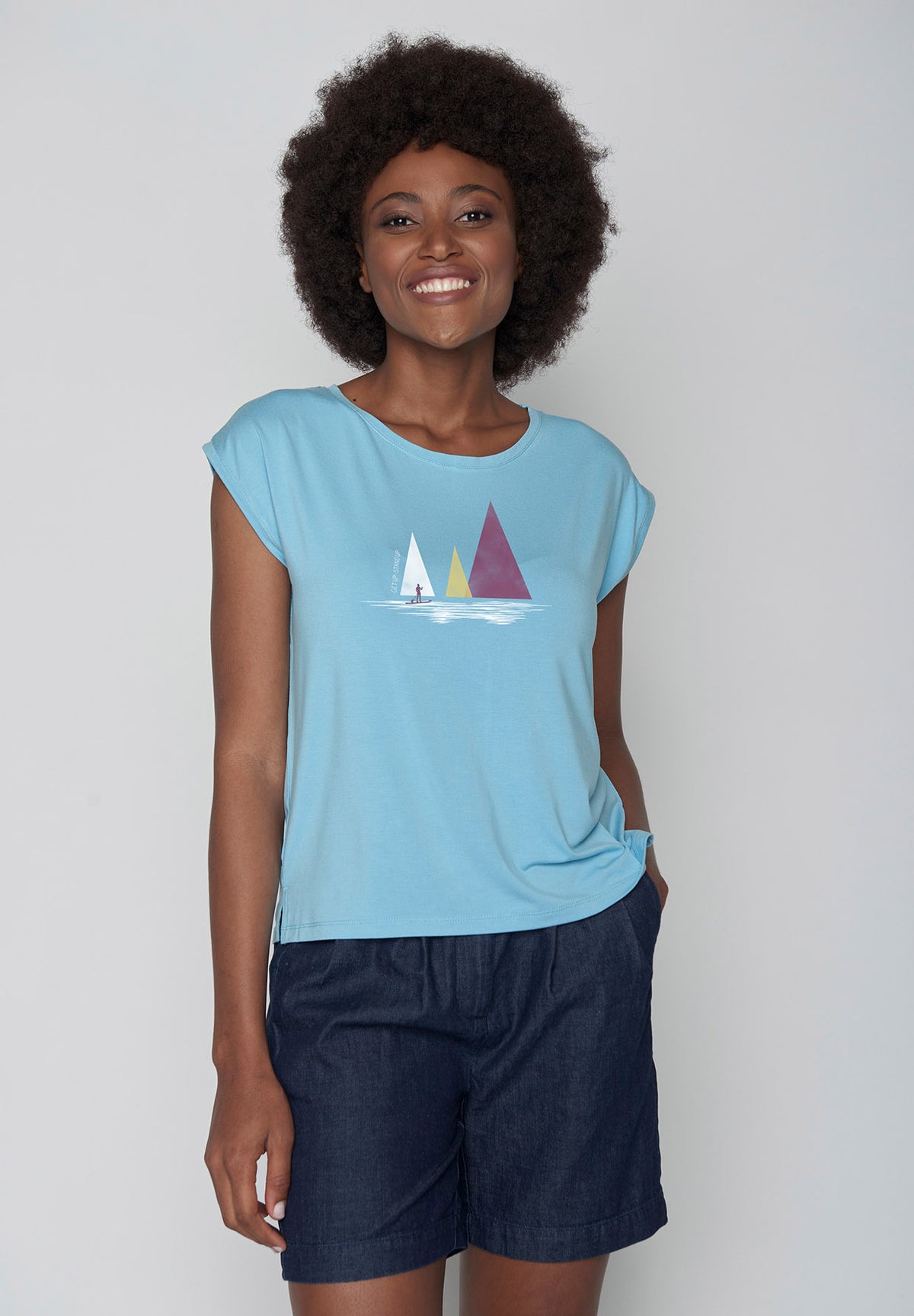 Sea Water: Lässiges Shirt aus LENZING™ TENCEL™ Mix für Damen [9943]