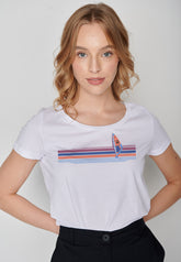 White: Lässiges T-Shirt aus Bio-Baumwolle für Damen [9965]