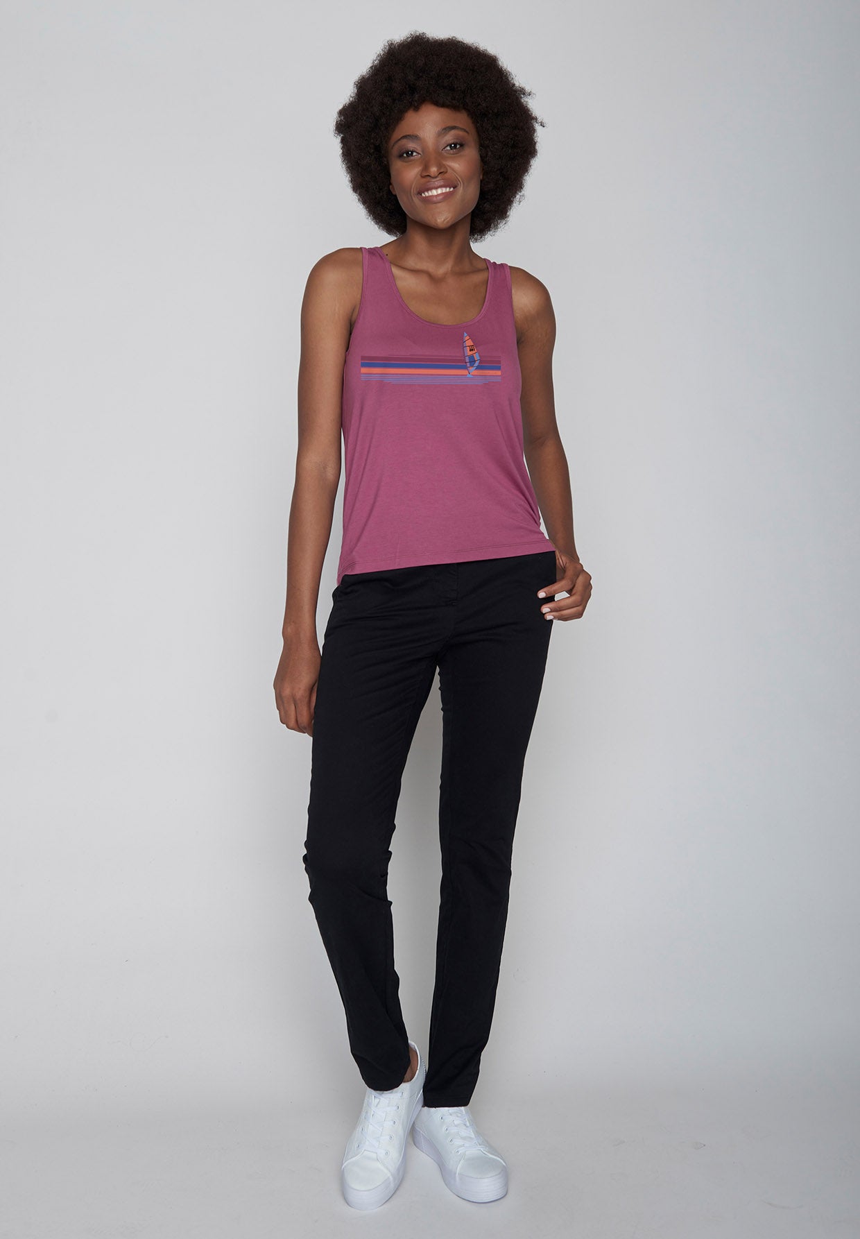 Mauve: Gemütliches Top aus LENZING™ ECOVERO™ Mix für Damen [9967]