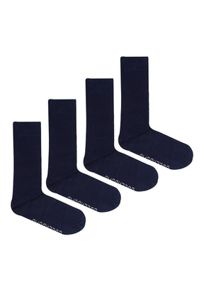Navy: Lässige Socken aus Bio-Baumwoll Mix für Unisex [9981]