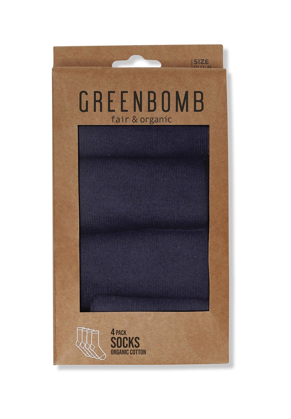 Navy: Lässige Socken aus Bio-Baumwoll Mix für Unisex [9982]