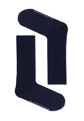 Navy: Lässige Socken aus Bio-Baumwoll Mix für Unisex [9983]