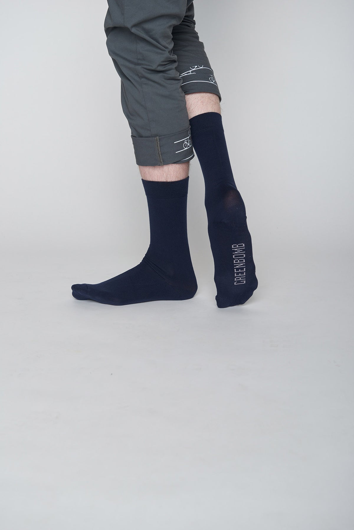 Navy: Lässige Socken aus Bio-Baumwoll Mix für Unisex [9984]