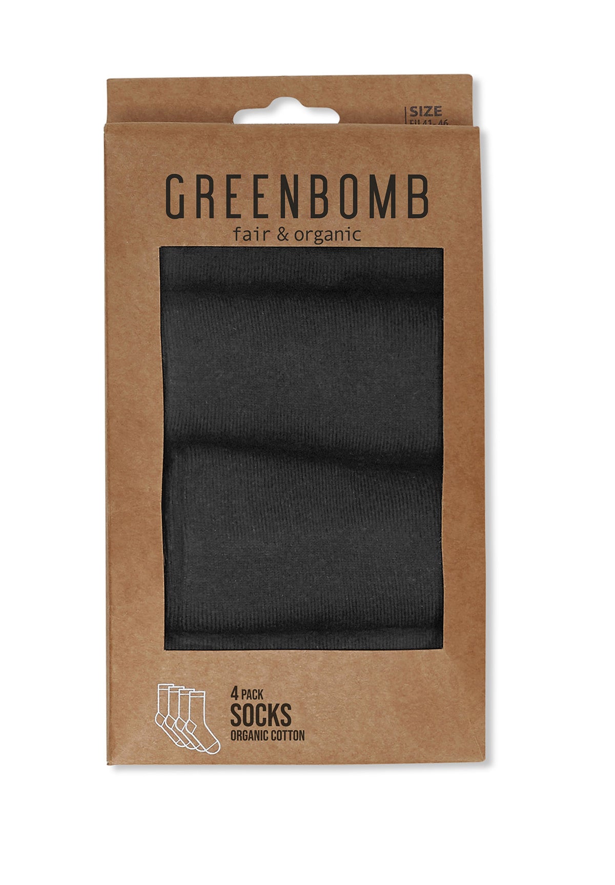 Schwarz:  Lässige Socken aus Bio-Baumwoll Mix für Unisex [9985]