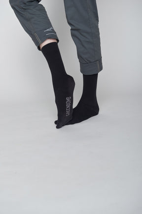 Black: Lässige Socken aus Bio-Baumwoll Mix für Unisex [9987]