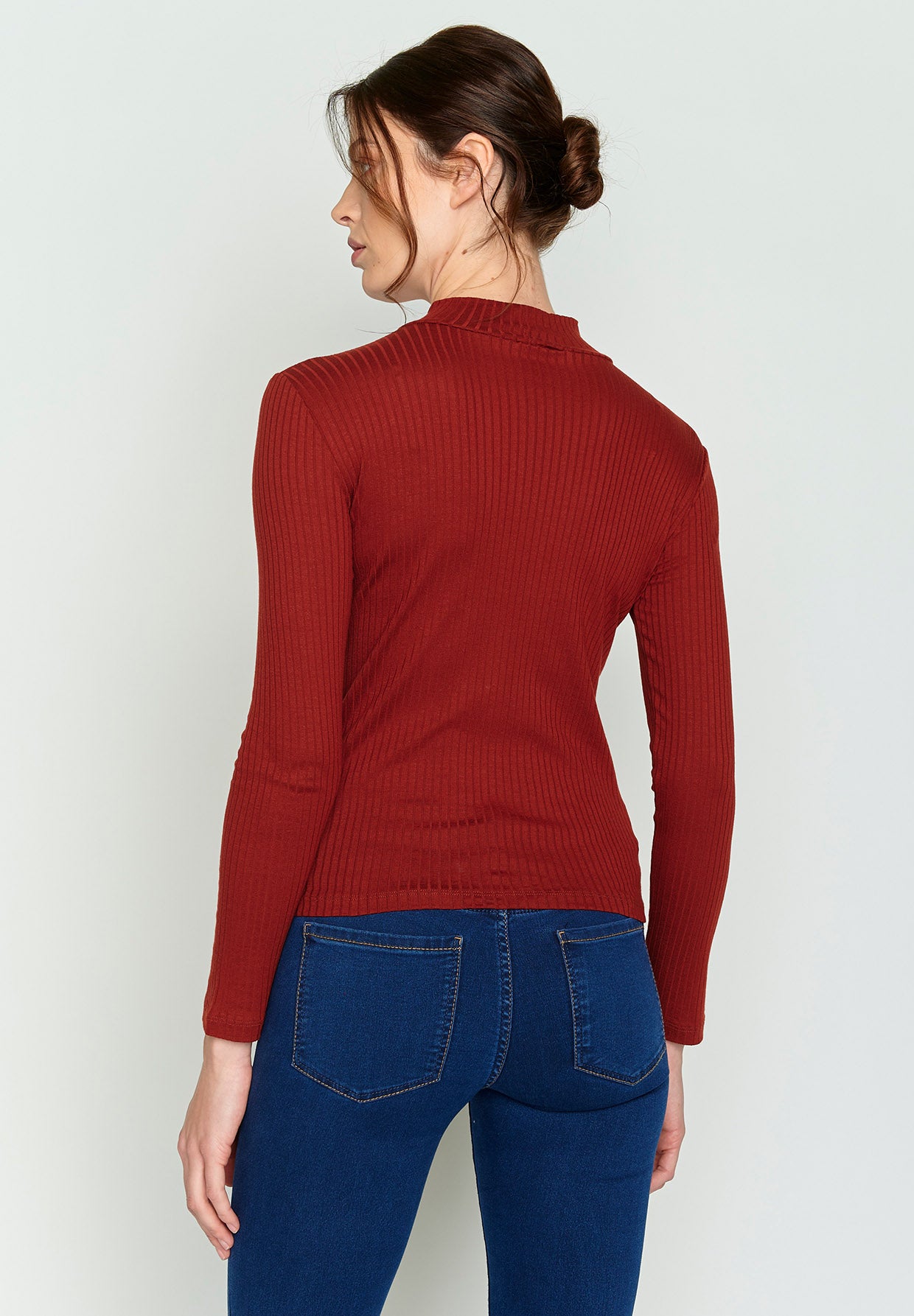 Roter Lässiges Longsleeve aus LENZING™ TENCEL™ Mix für Damen (3)