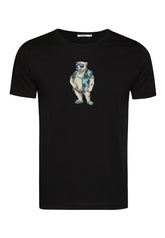 Schwarz:  Sportliches T-Shirt aus Bio-Baumwolle für Herren [18087]