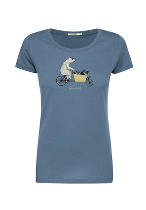Blau:  Lässiges T-Shirt aus Bio-Baumwolle für Damen [16842]