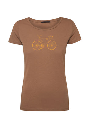 Braun:  Lässiges T-Shirt aus Bio-Baumwolle für Damen [9609]