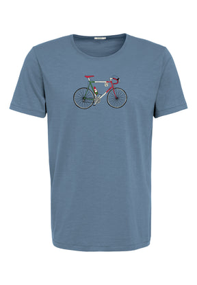 Blau:  Lässiges T-Shirt aus Bio-Baumwolle für Herren [18235]