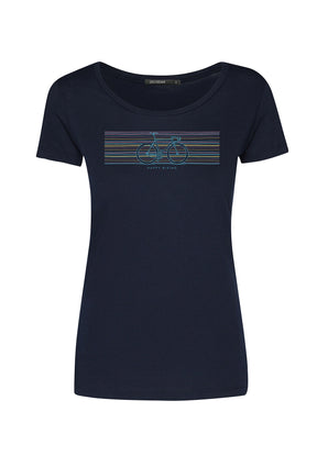 Blau:  Lässiges T-Shirt aus Bio-Baumwolle für Damen [9670]