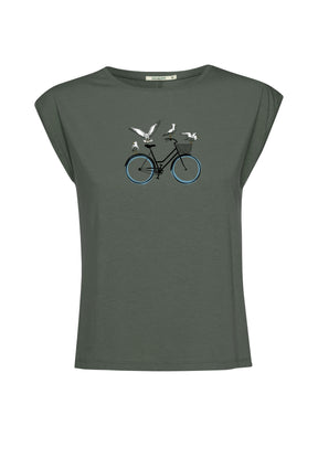 Grün:  Lässiges Shirt aus LENZING™ TENCEL™ Mix für Damen [17028]