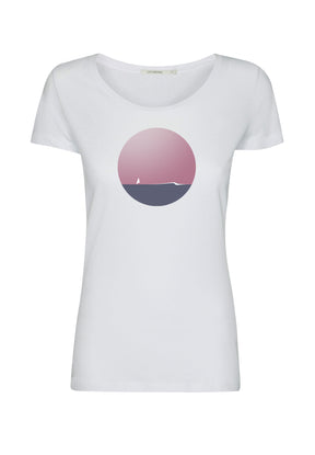 Weiß:  Lässiges T-Shirt aus Bio-Baumwolle für Damen [12099]