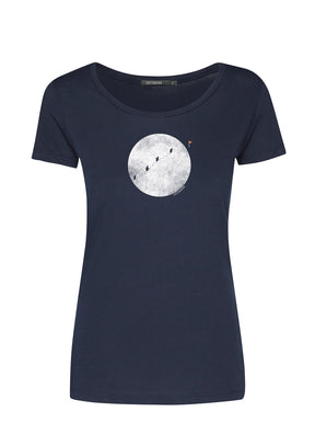 Blau:  Lässiges T-Shirt aus Bio-Baumwolle für Damen [2897]