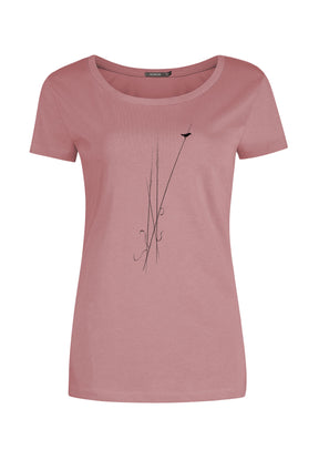 Rosa Lässiges T-Shirt aus Bio-Baumwolle für Damen (4)