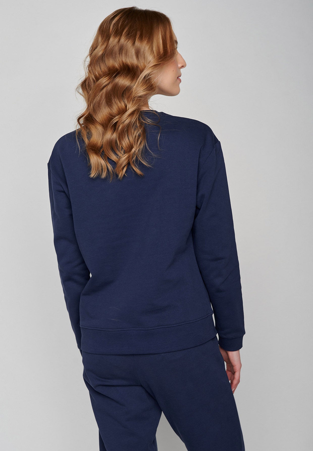 Blauer Gemütliches Sweatshirt aus Bio-Baumwolle für Damen (2)