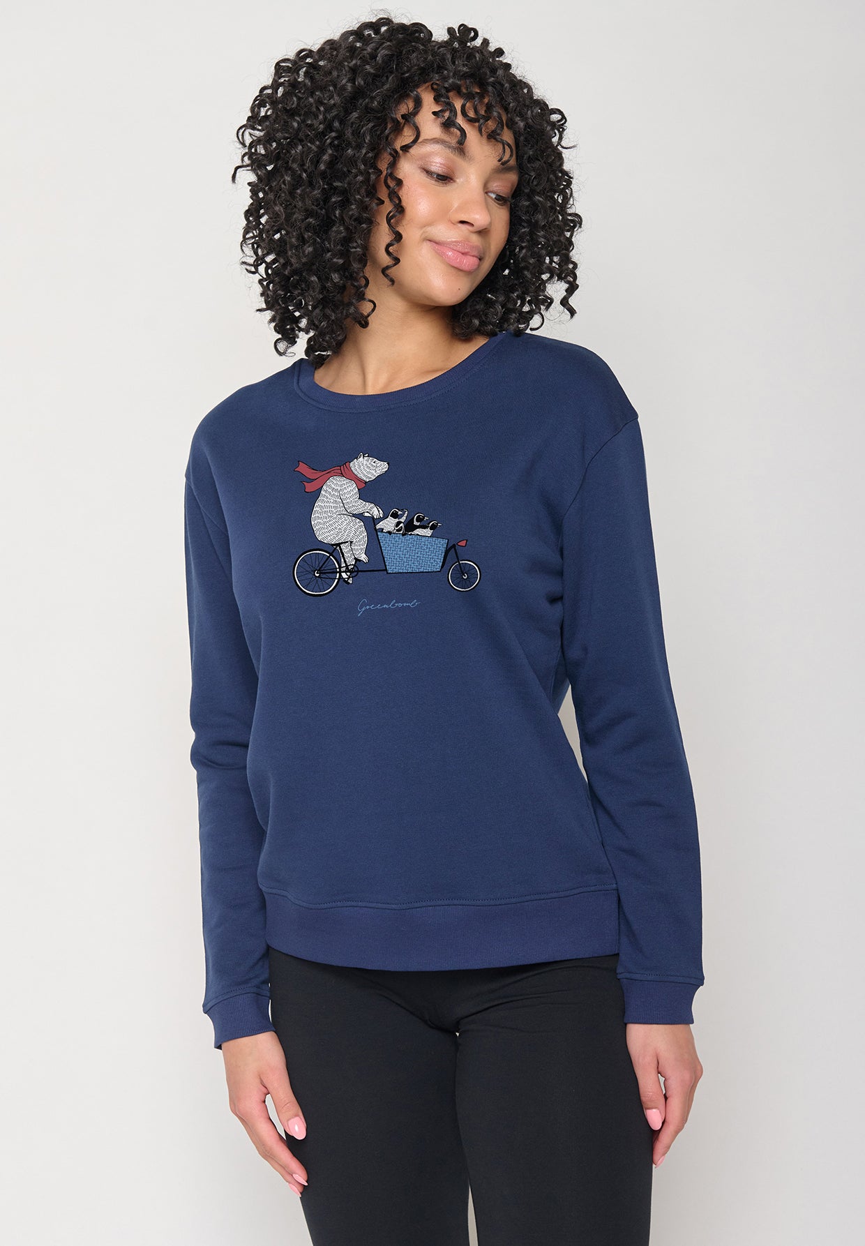 Blauer Gemütliches Sweatshirt aus Bio-Baumwolle für Damen (1)