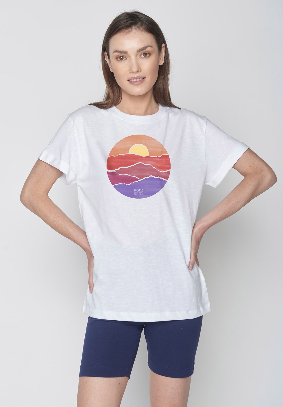 Weißer Lässiges T-Shirt aus Bio-Baumwolle für Damen (1)