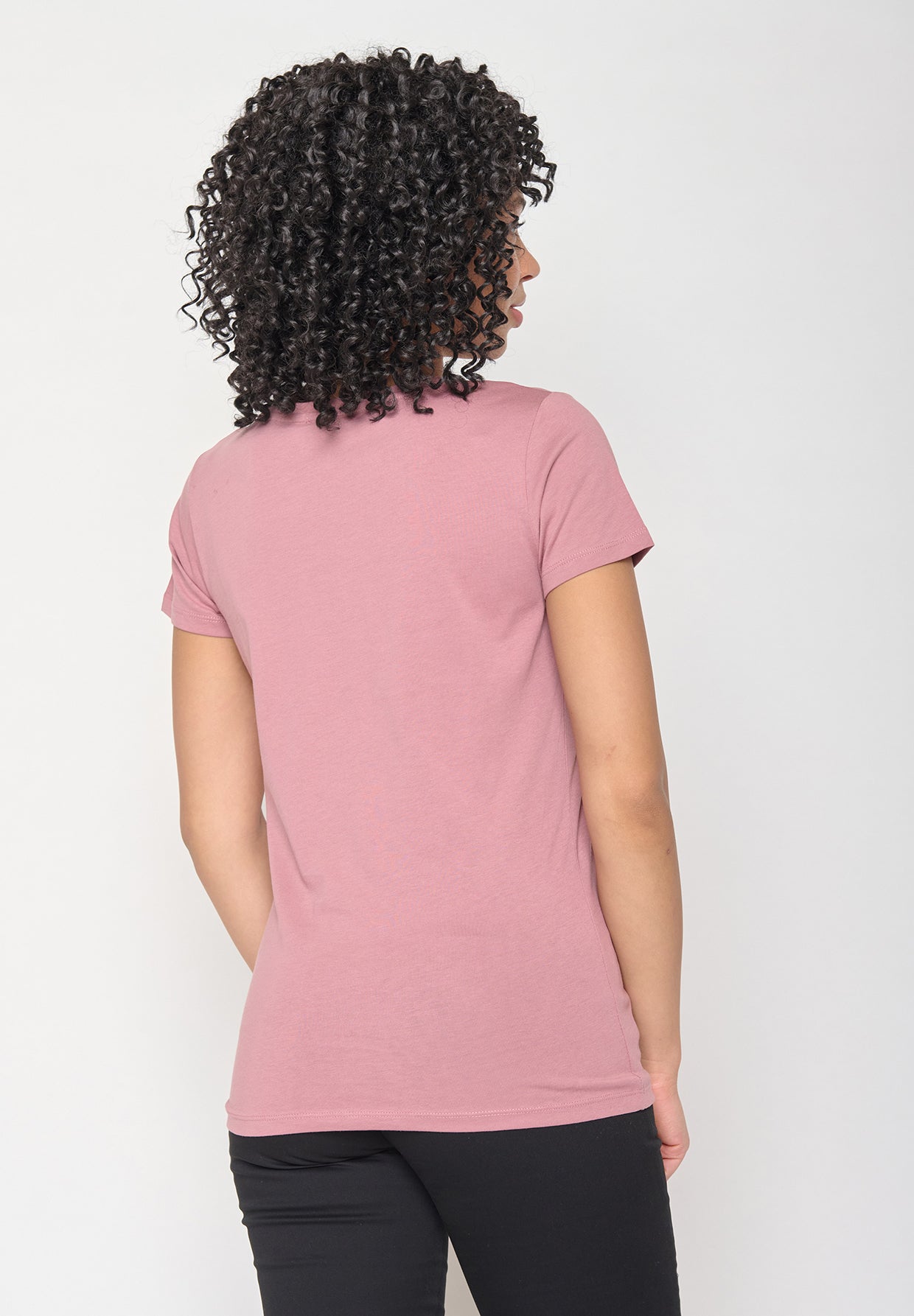 Rosa Lässiges T-Shirt aus Bio-Baumwolle für Damen (2)