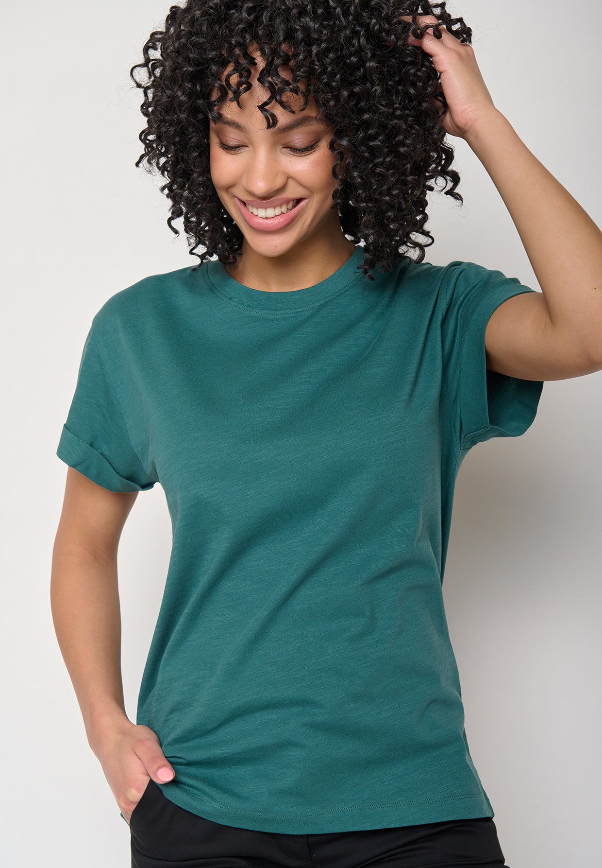 Weißer Lässiges T-Shirt aus Bio-Baumwolle für Damen (25)