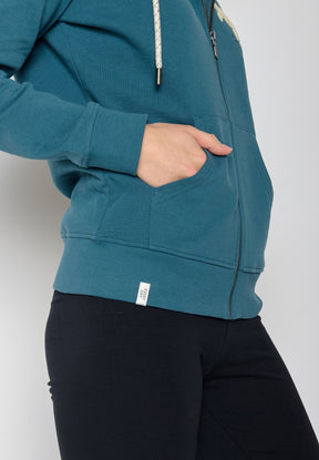 Blauer Gemütliche Zipjacke aus Bio-Baumwolle für Damen (6)