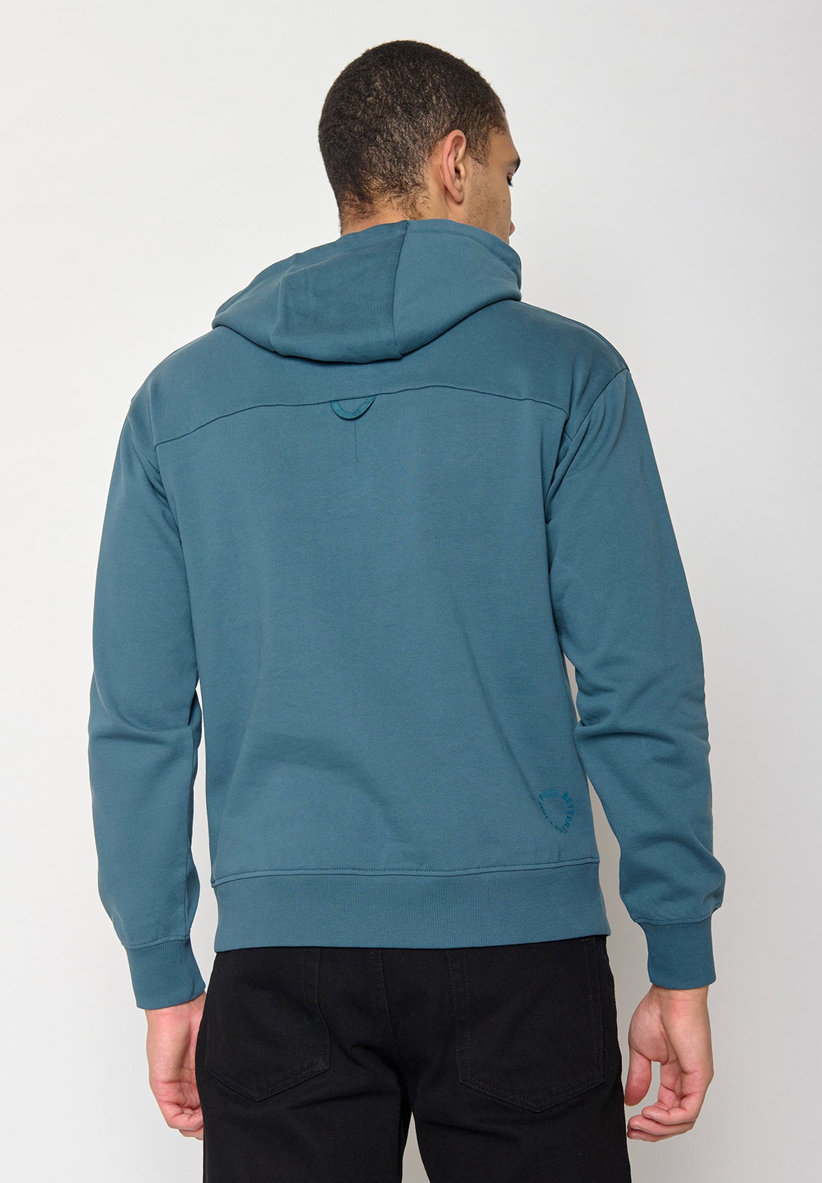 Blauer Gemütlicher Hoodie aus Bio-Baumwolle für Herren (2)