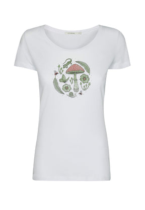 Weißer Lässiges T-Shirt aus Bio-Baumwolle für Damen (5)