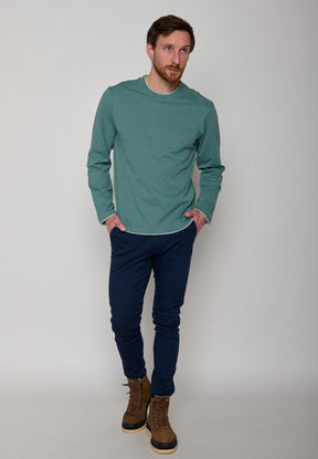 Grüner Elegantes Longsleeve aus Bio-Baumwolle für Herren (3)