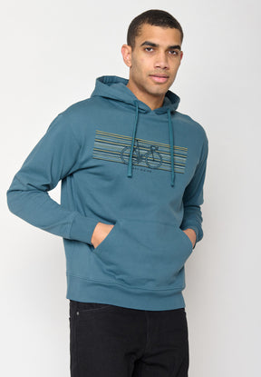 Blauer Gemütlicher Hoodie aus Bio-Baumwolle für Herren (1)