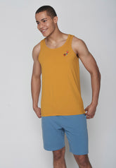 Gelber Sommerliches Tanktop aus Bio-Baumwolle für Herren (1)