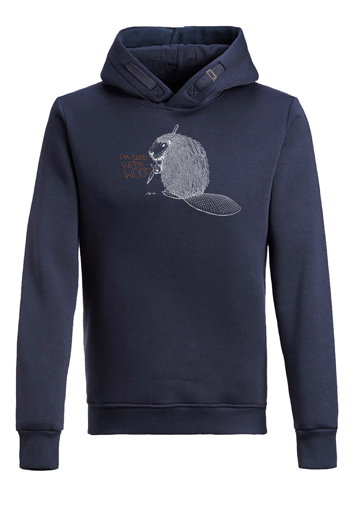 Blauer Kuschliger Hoodie aus Bio-Baumwolle für Herren (5)