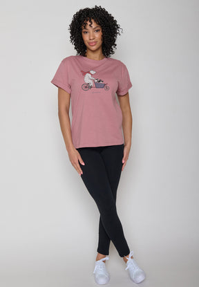 Rosa Lässiges T-Shirt aus Bio-Baumwolle für Damen (3)