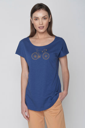 Blauer Sportliches T-Shirt aus Bio-Baumwolle für Damen (1)