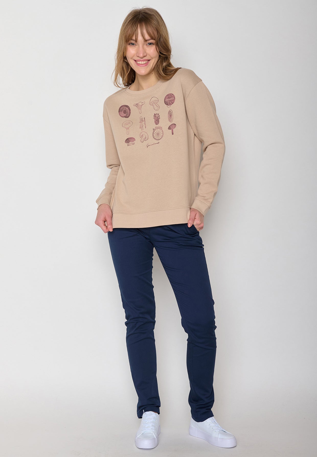 Brauner Gemütliches Sweatshirt aus Bio-Baumwolle für Damen (3)