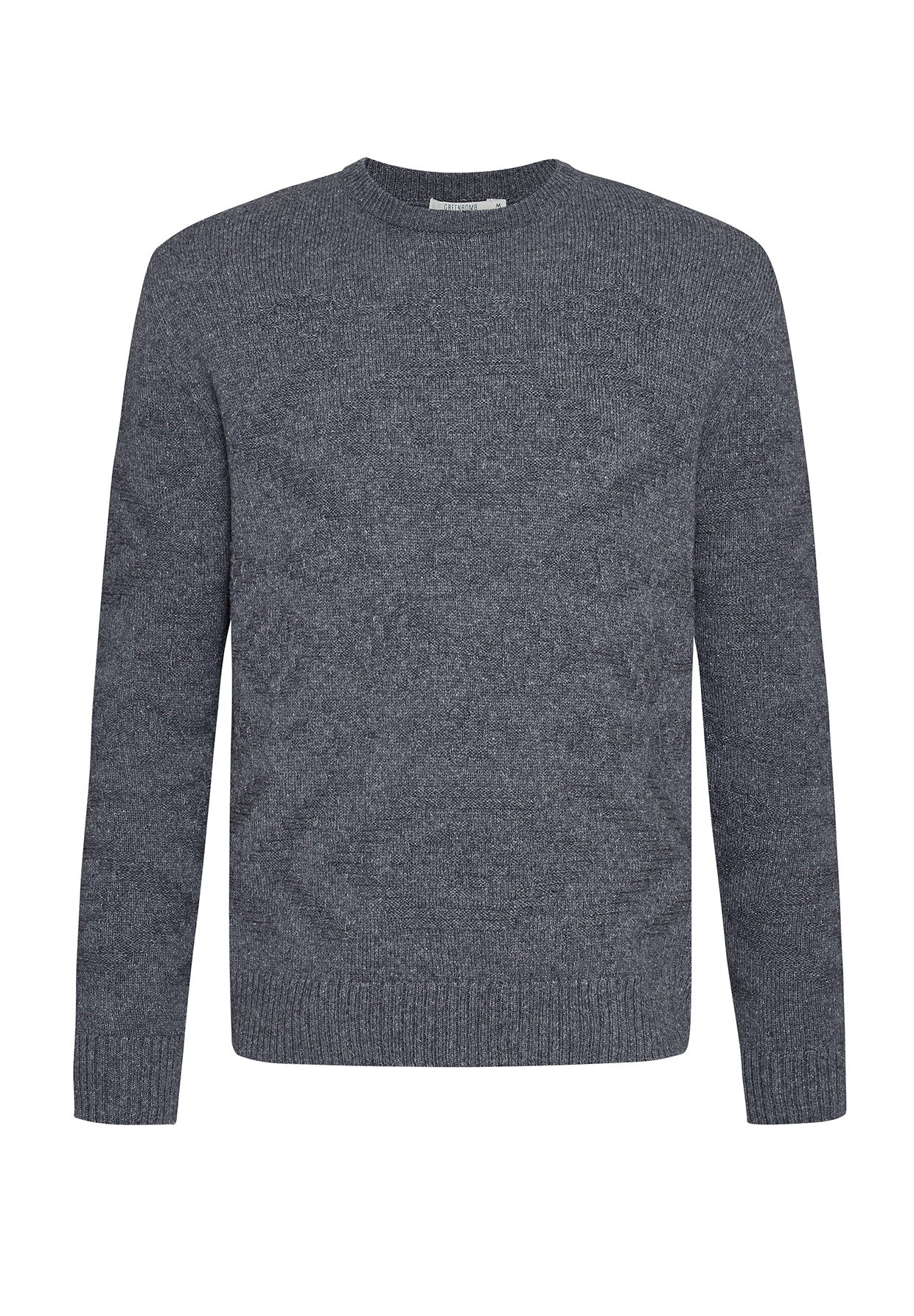 Blauer Eleganter Strickpullover aus Wolle und Bio-Baumwole für Herren (17)