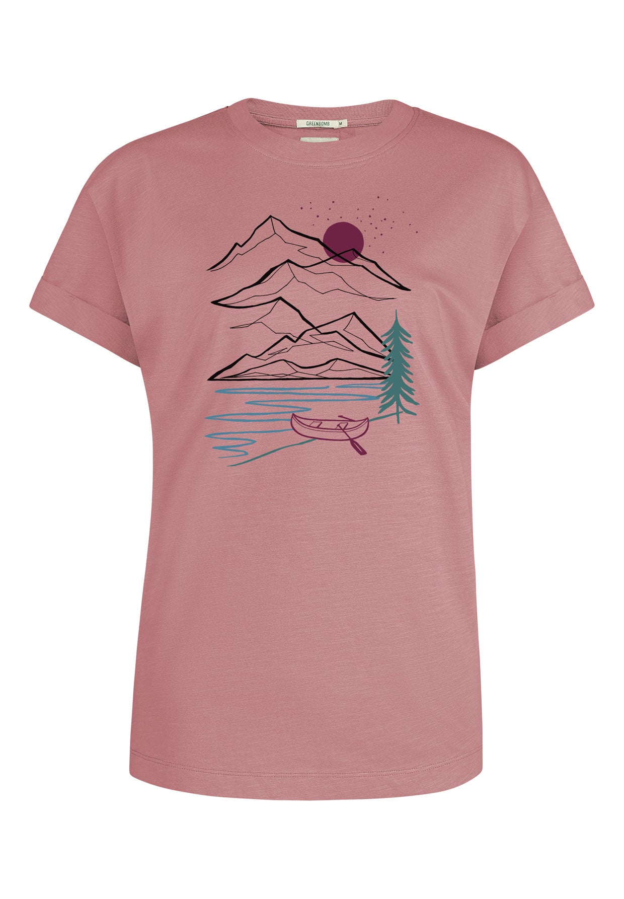 Rosa Lässiges T-Shirt aus Bio-Baumwolle für Damen (5)