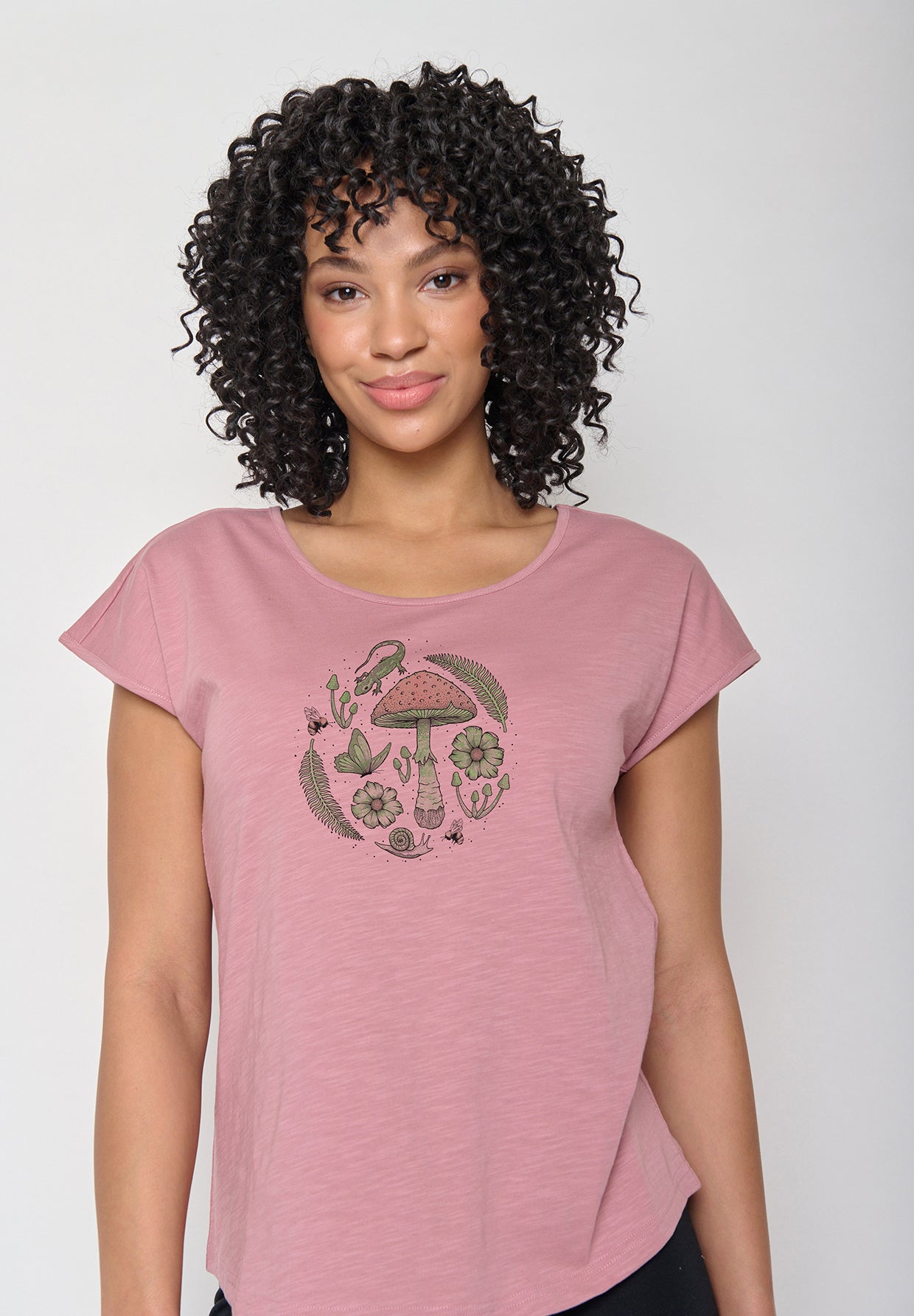 Rosa Sportliches T-Shirt aus Bio-Baumwolle für Damen (1)