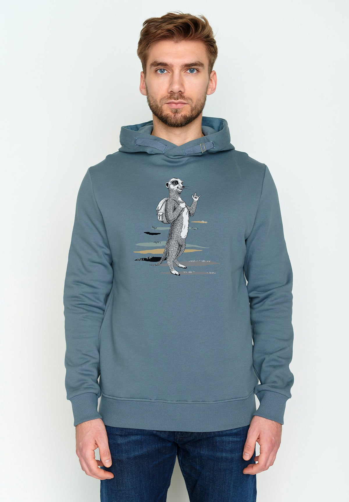 Grauer Kuschliger Hoodie aus Bio-Baumwolle für Herren (1)