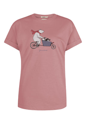 Rosa Lässiges T-Shirt aus Bio-Baumwolle für Damen (4)