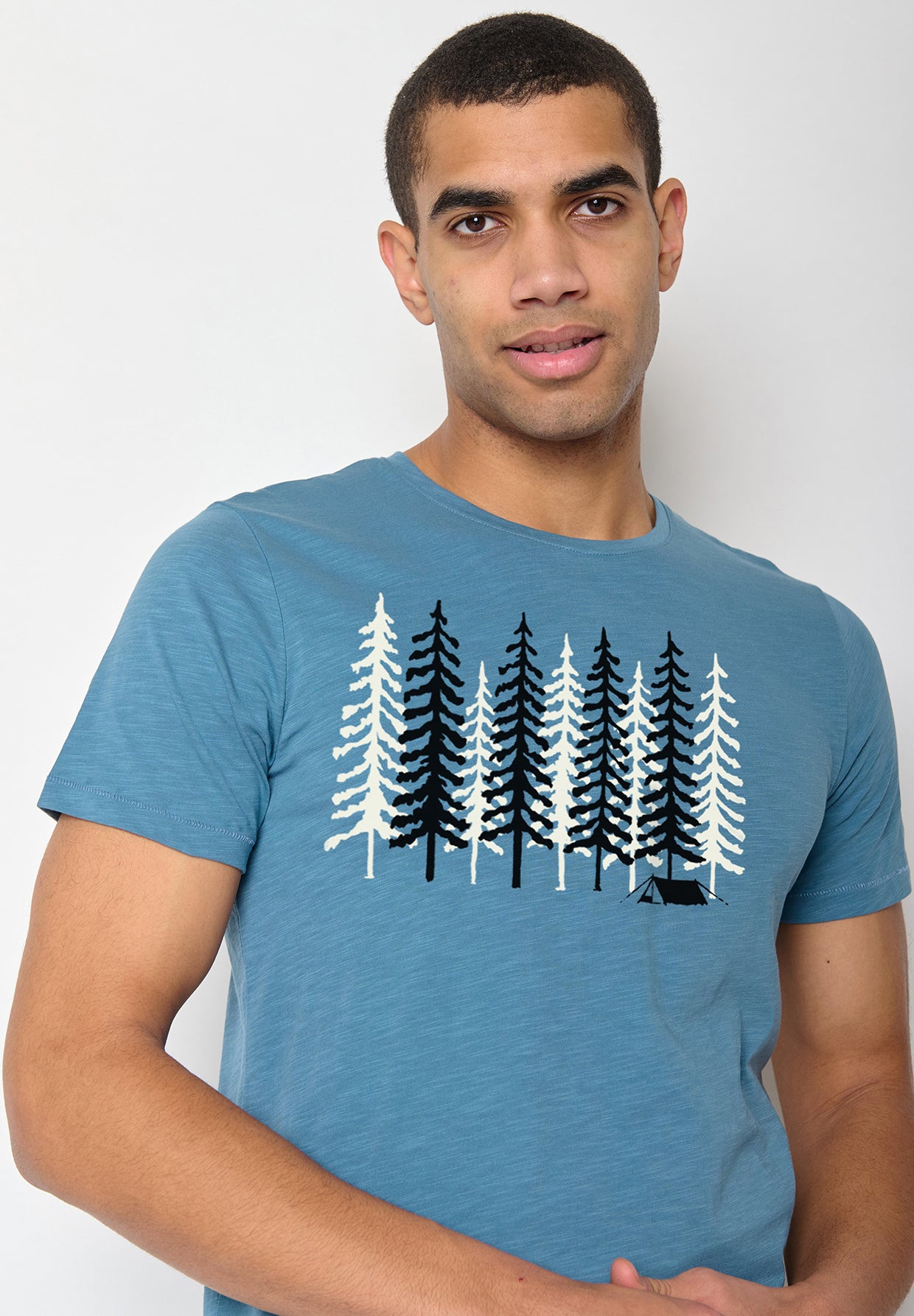 Blauer Lässiges T-Shirt aus Bio-Baumwolle für Herren (4)