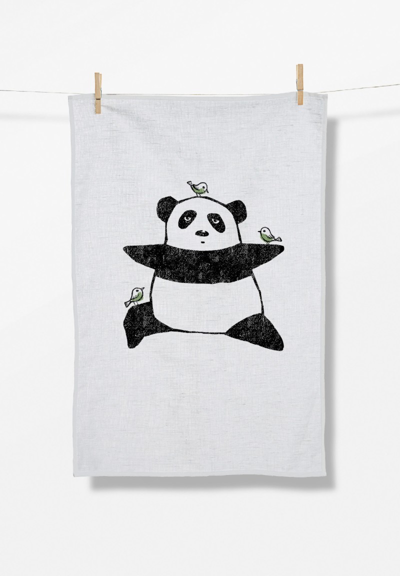 Animal Yoga Panda Tea Towel