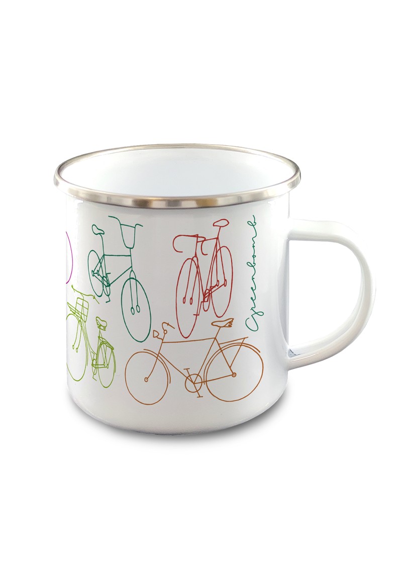 Bike Choice Enamel Mug White